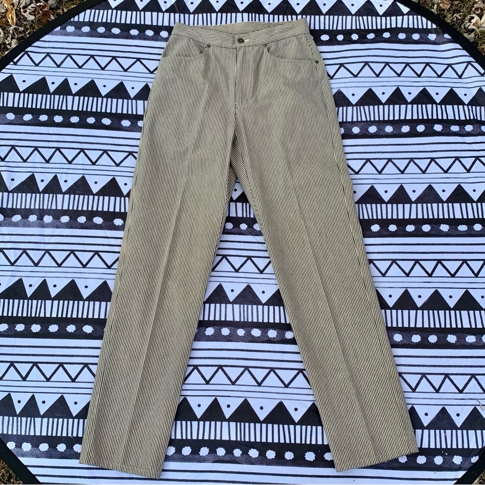 Liz Claiborne Vintage LizWear Jeans High Waisted Railroad Stripe Pants Size 4 🚂
